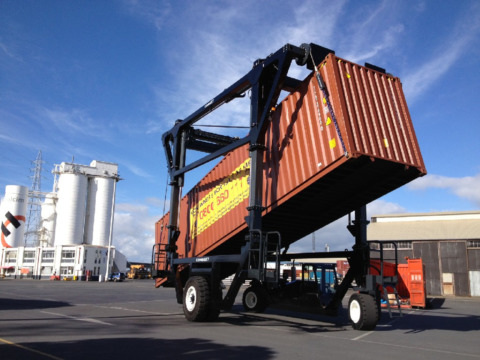 Combilift Straddle Carrier tipping containers container handling